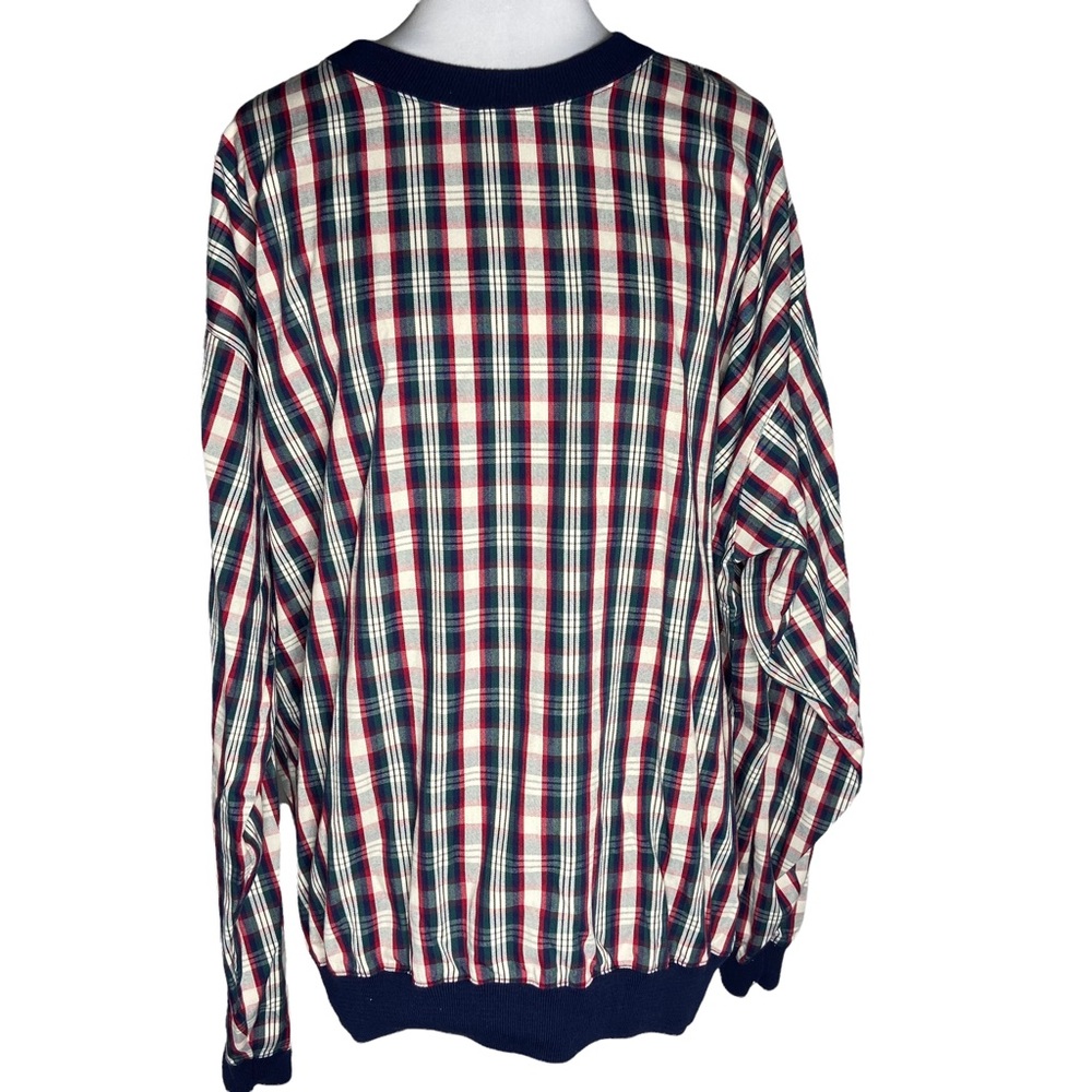 Player’s Design Vintage Plaid Long Sleeve Golf Shirt Size XL